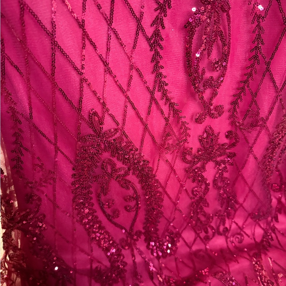 Pink Sequin Prom Dress - Picture 5 of 12